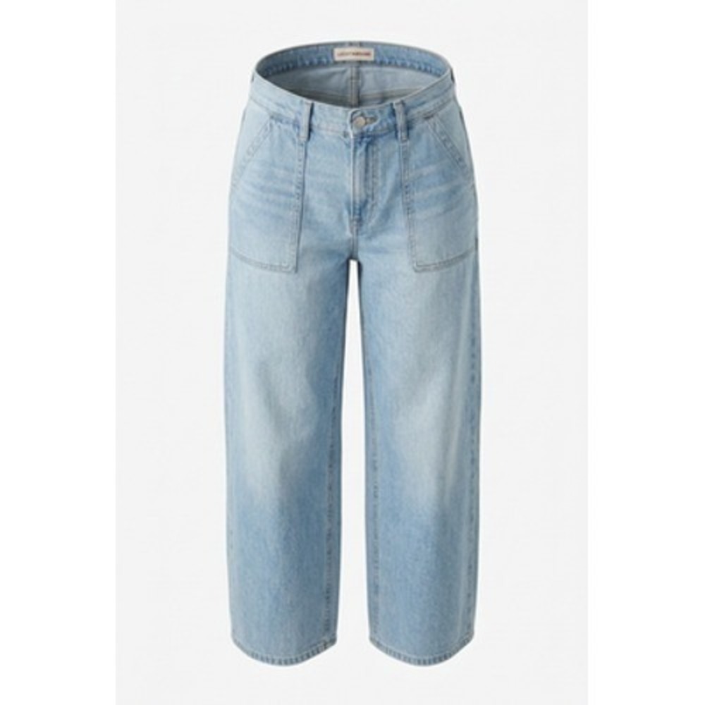 Lucky Brand Jeans Womens 4/27 R Light Wash Utility Pant Crop High Rise Relaxed